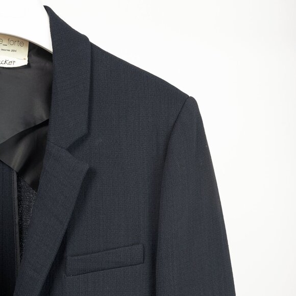 Forte Forte AW/14 Navy Wool-Blend Crepe Single-Breasted Blazer - Picture 4 of 11